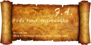 Frühauf Antonietta névjegykártya
